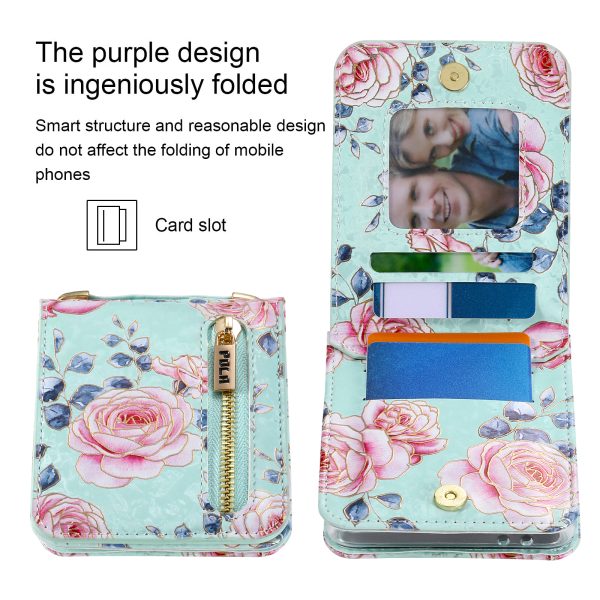 Z Flip 7/6/5 Wallet Case with Floral Pattern - Image 6