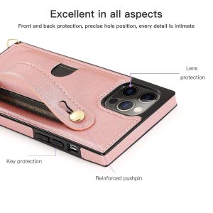 Phone Case with Wist Strap & Card Holder , for iPhone 15 14 13 12 11