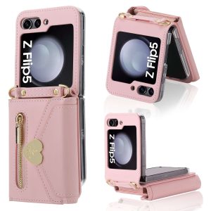 Z Flip 5 & 6 Case With Love Zipper Wallet