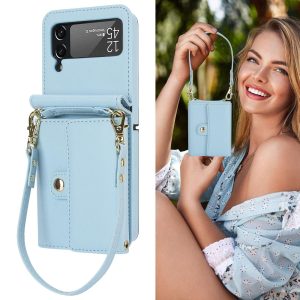 Z Flip 4/3 Case with Card Holders & Strap
