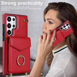 Ring wallet stand phone case for Samsung 23 22 21 20