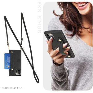 Phone Case with Wist Strap & Card Holder , for iPhone 15 14 13 12 11