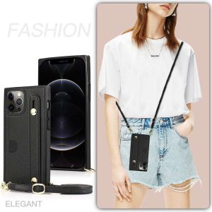 Phone Case with Wist Strap & Card Holder , for iPhone 15 14 13 12 11