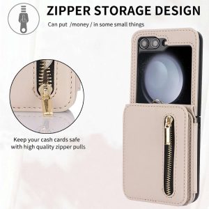 Z Flip 5 Case with Folding Zipper Wallet