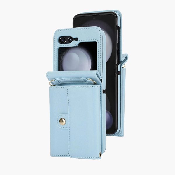 Z Flip 5 Case with Card Holders & Strap