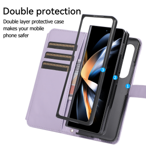 Z Fold Case with Leather for Z Fold 5 4 3