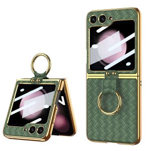 Z Flip 5 Ring Case with Plaid Pattern