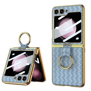 Z Flip 5 Ring Case with Plaid Pattern