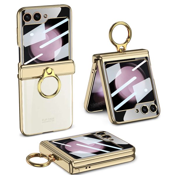 Z Flip 5 Clear Case with Magnetic Hinge Protection