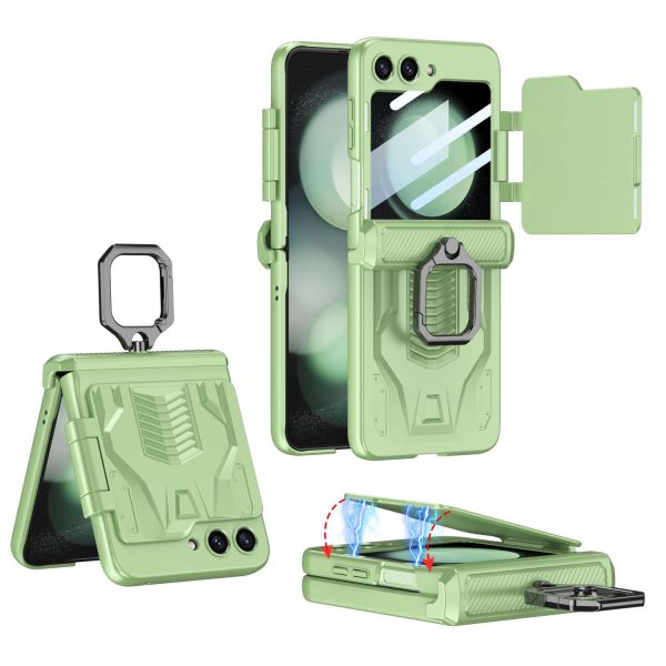 Z Flip 5 Ring Armor Case with Hiden Card Holder