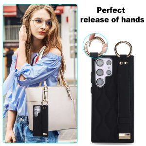 Phone Case with Ring and Wristband for Galaxy S24 S23 S22