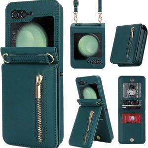 Z Flip 5/6 Case with Zipper Card Slots