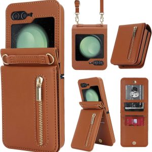 Z Flip 5/6 Case with Zipper Card Slots