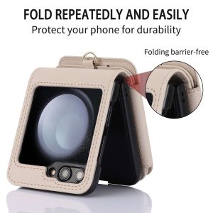 Z Flip 5 Case with Folding Zipper Wallet