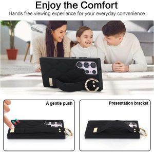 Phone Case with Ring and Wristband for Galaxy S24 S23 S22