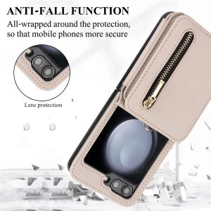 Z Flip 5 Case with Folding Zipper Wallet