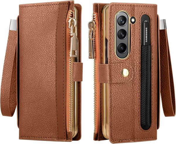 Z Fold 5/4/3 Case with Zipper Wallet