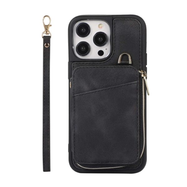 Zipper Wallet Case with Strap, for iPhone 14 13 - Image 11