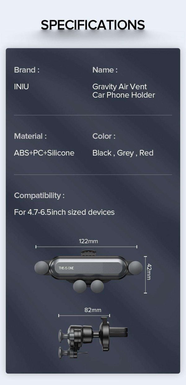 Gravity Car Phone Holder, for Mobile Navigation On Car - Image 4