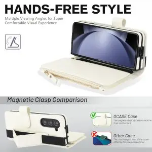 Z Fold 3-6 Wallet Case with Magnetic Clasp Kickstand