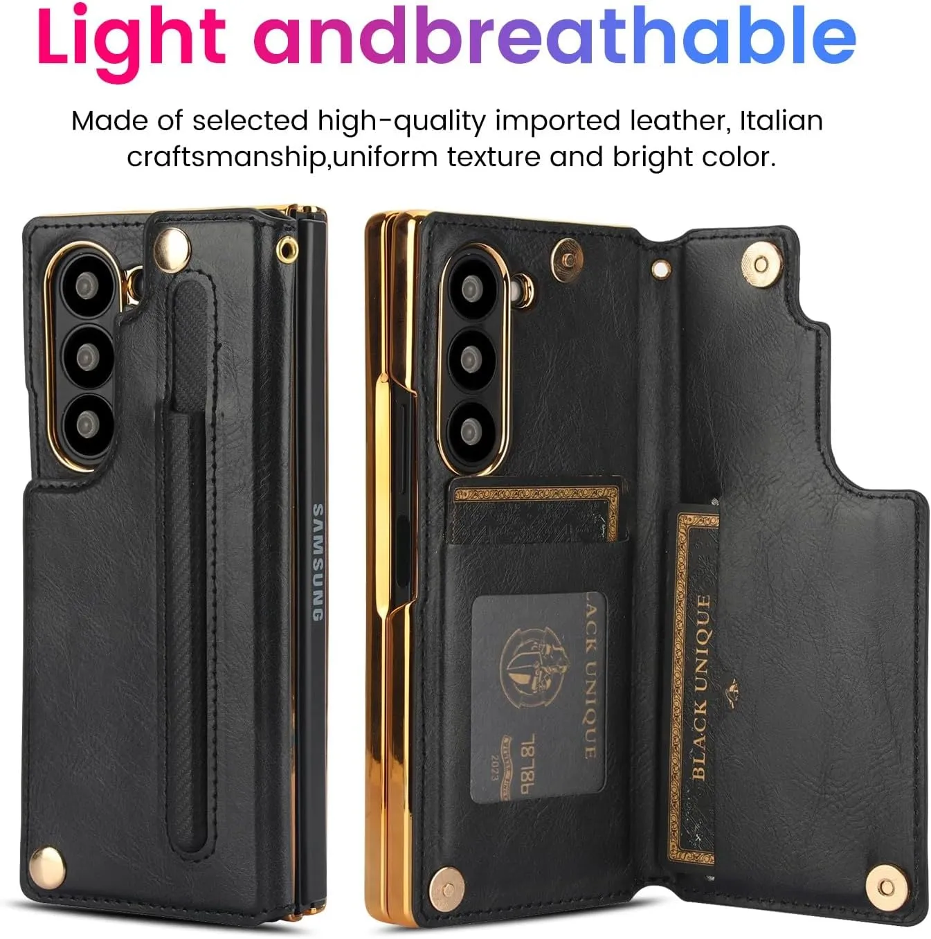 Z Fold 6 Wallet Case with Built-in Front Screen - Image 5