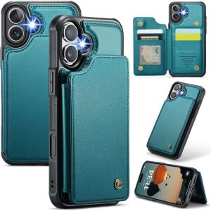 iPhone 16 Series Case with RFID Blocking and 5 Credit Card Holder