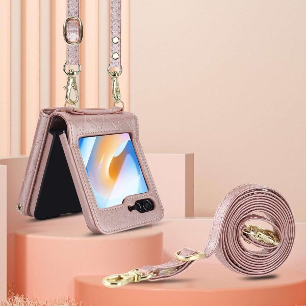 XIMAND for Samsung Galaxy Z Flip 6 Accordion Crossbody Wallet Case - Image 9