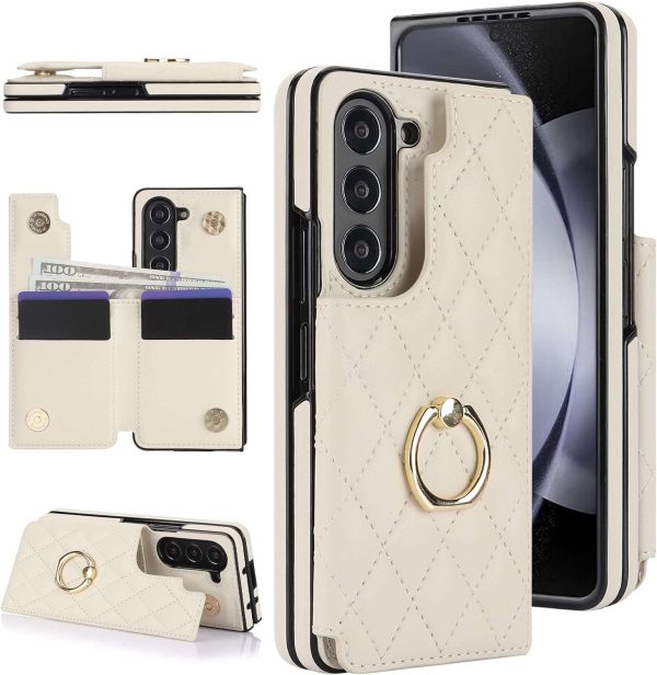 Samsung Galaxy Z Fold 6 Wallet Case with Ring and Credit Card Holder - Image 14
