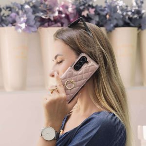 Samsung Galaxy Z Fold 6 Wallet Case with Ring and Credit Card Holder