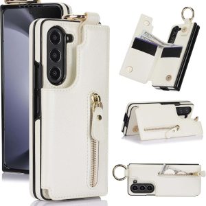 Samsung Galaxy Z Fold 6 Wallet Case with Ring and Credit Card Holder