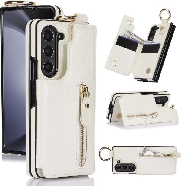 Samsung Galaxy Z Fold 6 Wallet Case with Ring and Credit Card Holder - Image 11