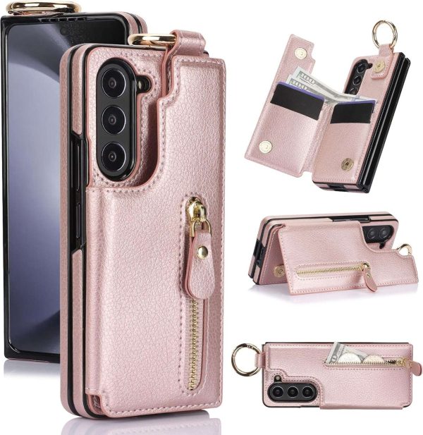 Samsung Galaxy Z Fold 6 Wallet Case with Ring and Credit Card Holder - Image 21