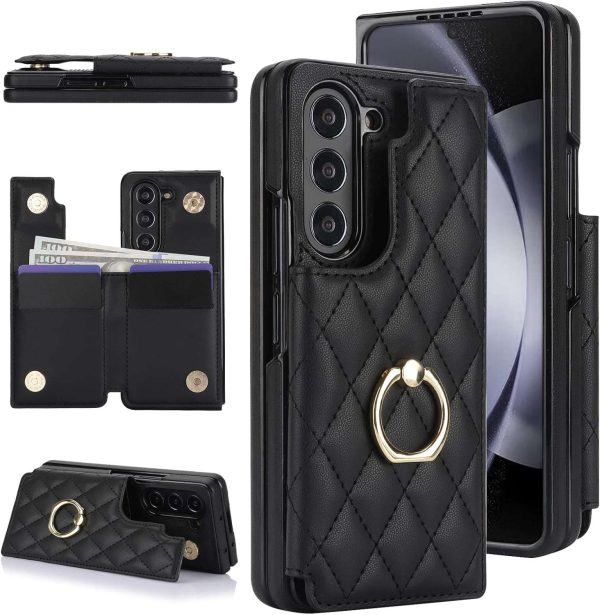 Samsung Galaxy Z Fold 6 Wallet Case with Ring and Credit Card Holder - Image 17