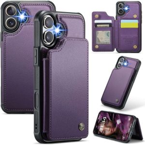iPhone 16 Series Case with RFID Blocking and 5 Credit Card Holder
