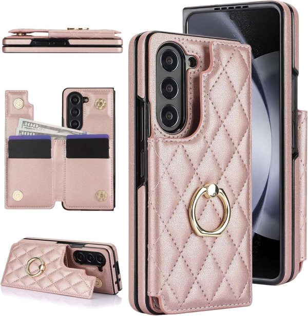 Samsung Galaxy Z Fold 6 Wallet Case with Ring and Credit Card Holder - Image 18