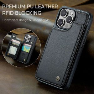 iPhone 16 Series Case with RFID Blocking and 5 Credit Card Holder