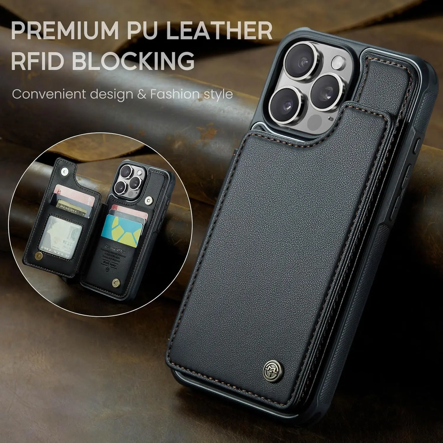 iPhone 16 Series Case with RFID Blocking and 5 Credit Card Holder - Image 10