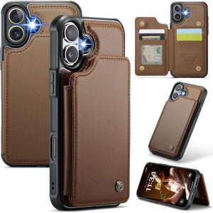 iPhone 16 Series Case with RFID Blocking and 5 Credit Card Holder
