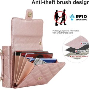 XIMAND for Samsung Galaxy Z Flip 6 Accordion Crossbody Wallet Case