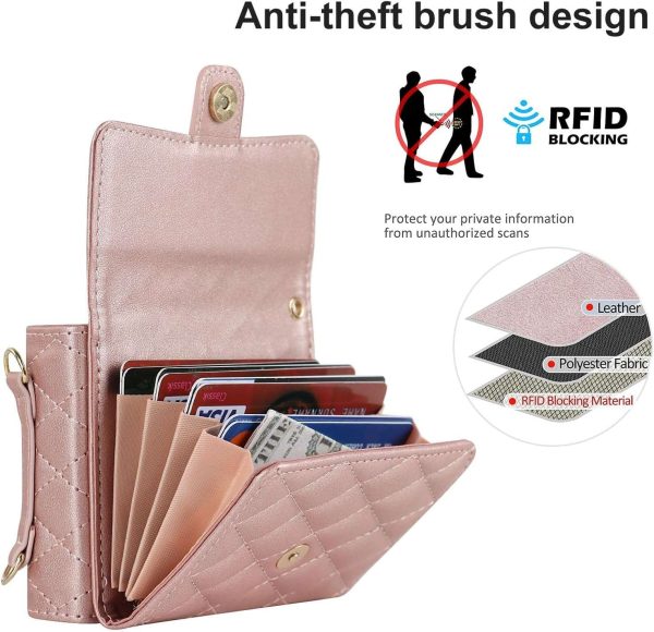 XIMAND for Samsung Galaxy Z Flip 6 Accordion Crossbody Wallet Case - Image 6