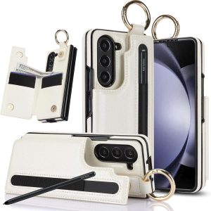 Samsung Galaxy Z Fold 6 Wallet Case with Ring and Credit Card Holder