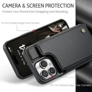 iPhone 16 Series Case with RFID Blocking and 5 Credit Card Holder