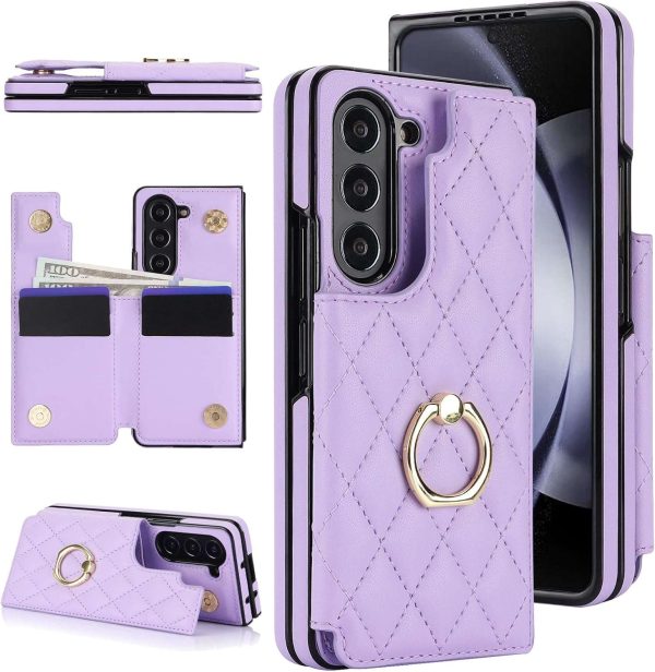 Samsung Galaxy Z Fold 6 Wallet Case with Ring and Credit Card Holder - Image 16