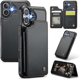 iPhone 16 Series Case with RFID Blocking and 5 Credit Card Holder