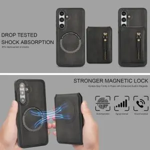 Samsung Galaxy S25 Series Case with 2 in 1 Detachable Magnetic Wallet
