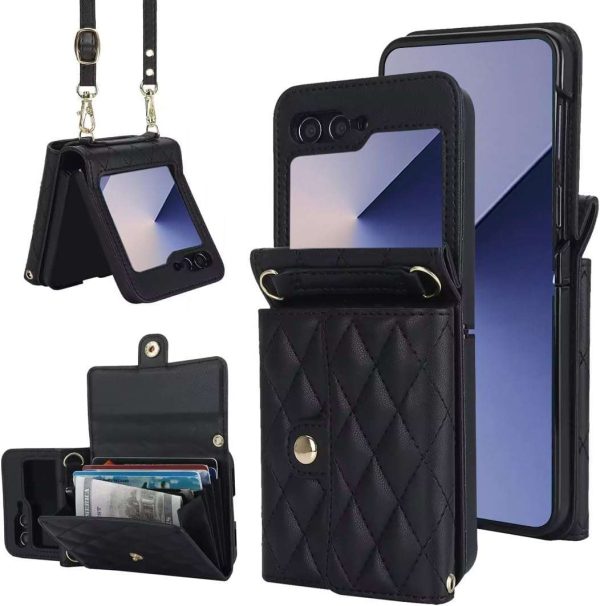 XIMAND for Samsung Galaxy Z Flip 6 Accordion Crossbody Wallet Case - Image 13