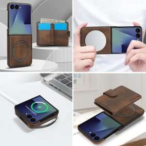 Samsung Galaxy Z Flip 7 Case with 2 in 1 Detachable Magnetic Wallet