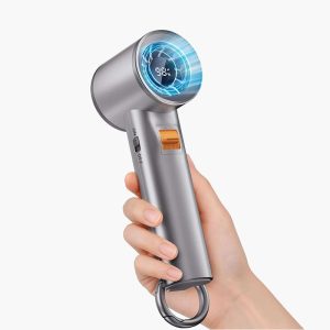 Portable Handheld Turbo Fan for Outdoor,5000mah Mini Handheld Personal Pocket Fan for Powerful Airflow Wind ,Camping-Grey