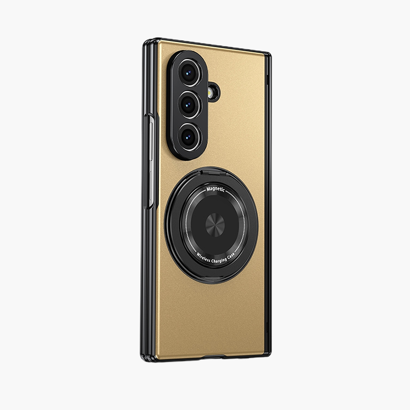 Samsung Galaxy Z Fold 7 Case with Magnetic Ring Holder, 360 Rotating Bracket, Hinge Protection