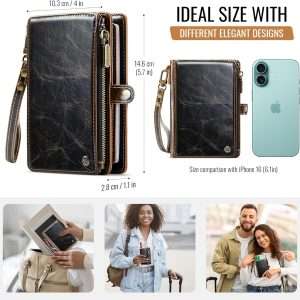 Passport Holder Wallet Bag with 11 Card Slots